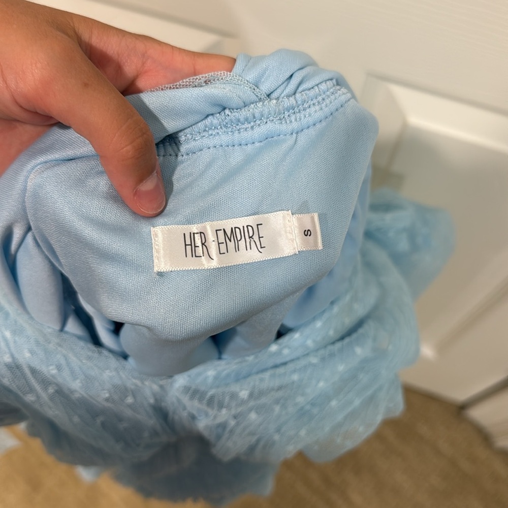 Light Blue Ruffled Dress - Picture 2 of 3